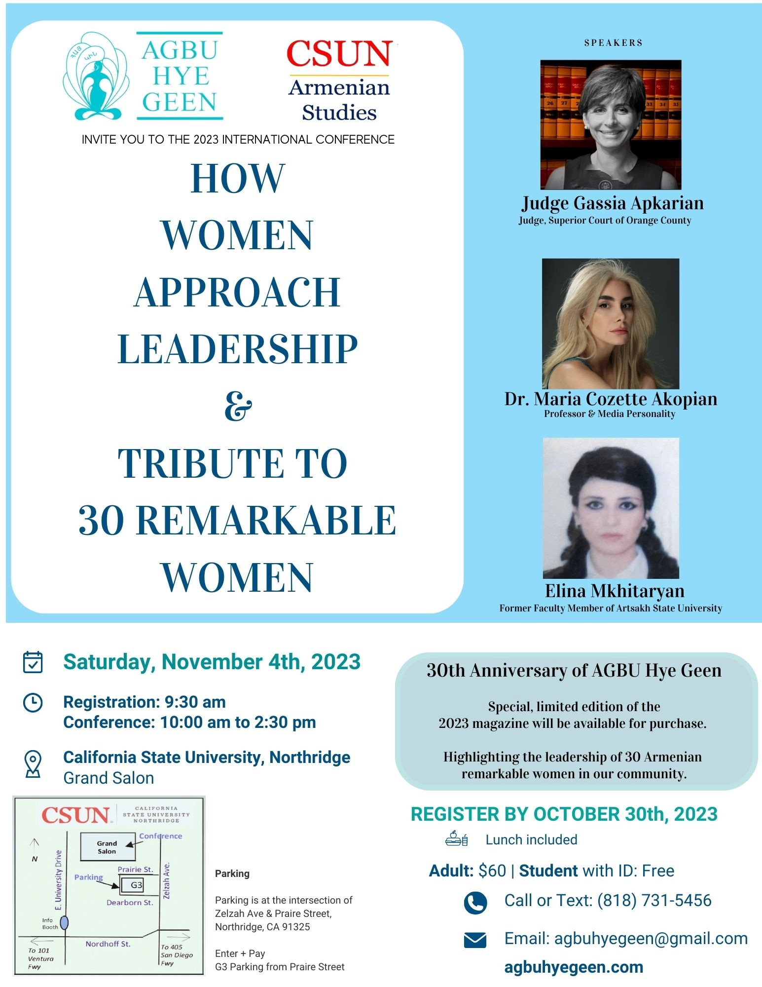 30th Anniversary of AGBU Hye Geen – “How Women Approach Leadership & Tribute to 30 Remarkable Women”